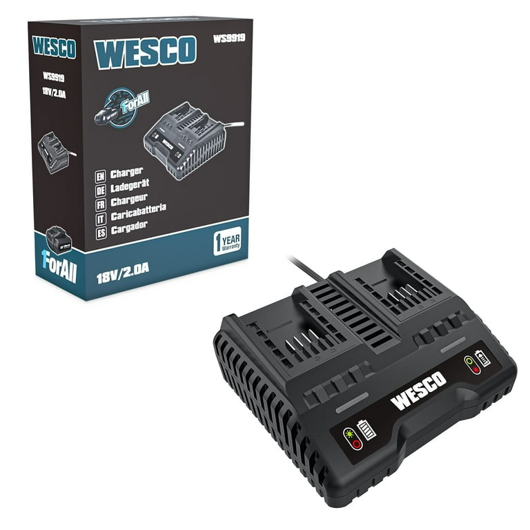 WESCO 2x 18V 2A Dual Port Battery Charger WS9919