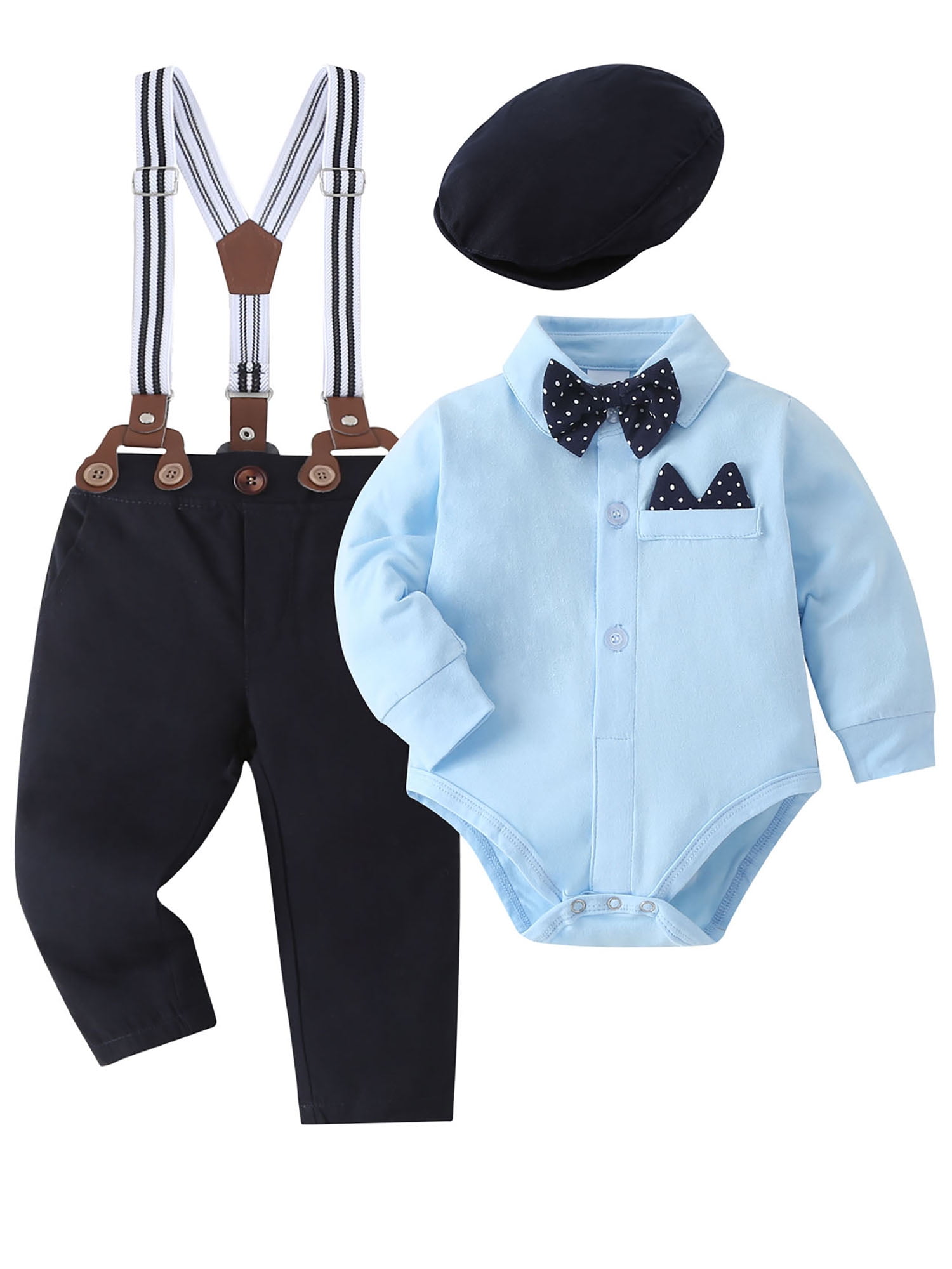 Outfit For Toddler 4-Piece Baby Boy Christening Outfit Set