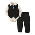 thumbnail image 1 of WESIDOM Infant Boy Toddler Newborn Gentleman Clothes Outfit Dress Shirt Vest Bowtie Pants 4pcs 0-24M, 1 of 15