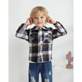 thumbnail image 1 of WESIDOM Toddler Boy Clothes Long Sleeve Collar Plaid Shirts Jacket Ribbed Jeans Pants Sets 1-6T Boys Fall Outfits, 1 of 14