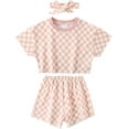 thumbnail image 1 of WESIDOM Toddler Girl Clothes Baby Girls Outfits 6M-5T Summer Floral Print Shirt+Shorts+Headband 3pcs Baby Clothing, 1 of 6