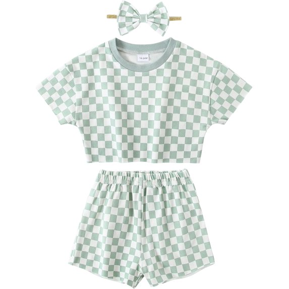 WESIDOM Toddler Girl Clothes Baby Girls Outfits 6M-5T Summer Floral Print Shirt+Shorts+Headband 3pcs Baby Clothing