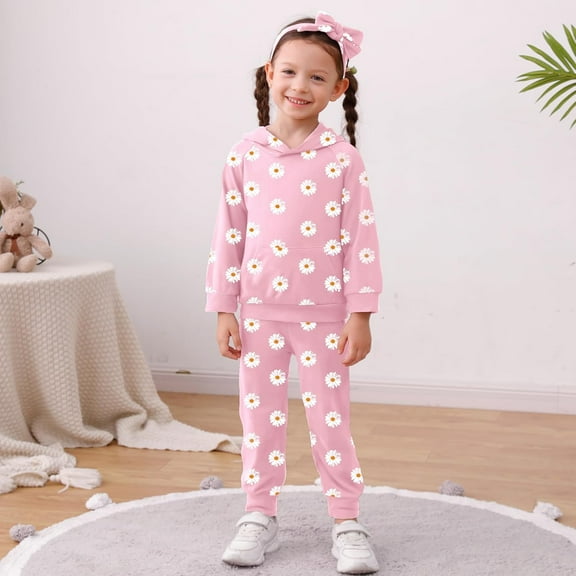 WESIDOM Toddler Girl Clothes Outfits Long Sleeve Hoodie Sweatshirt Pants Headband Toddler Girl Clothing Set