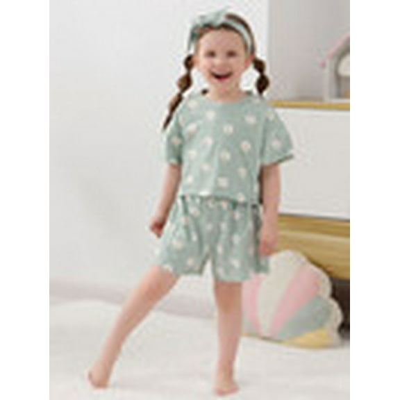 WESIDOM Toddler Girls Infant Cute Clothes Summer Floral Print Shirt Shorts Headband 3pcs 6M-5T Set