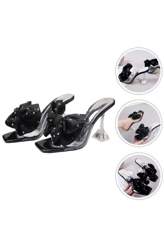 1 Pair Bow Tie Slippers for Women Sleek Design with Cloth Lining Durable and Elegant