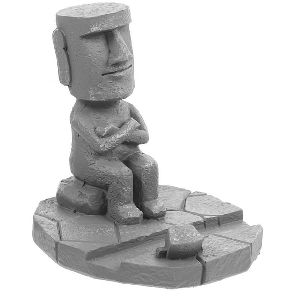WESIEVYA 1 Piece Resin Moai Statue for Desktop Decoration Modern Minimalist Style Cute Figurines for Home Office