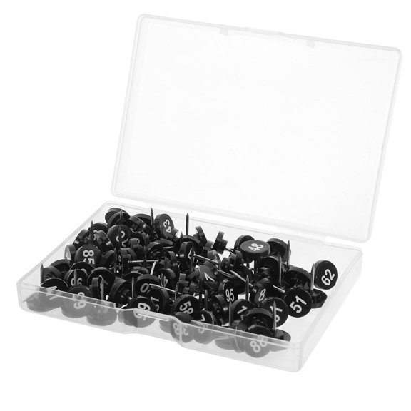WESIEVYA 100Pcs Numbered Push Pins Flat Rounded Pushpin with Bold Numbers for Home Display