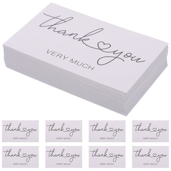 WESIEVYA 100Pcs Thank Your Order Cards for and Bakeries White Paper