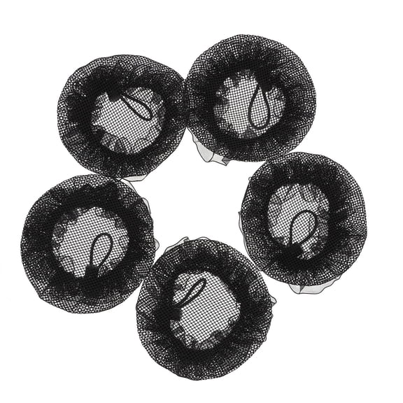 WESIEVYA Elastic Hair Snood Black Polyester Nylon for Decor Easy Hairstyling 10Pcs