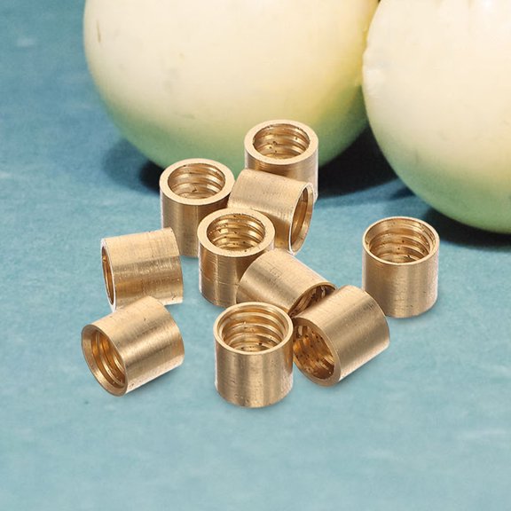WESIEVYA 10Pcs Golden Brass Pool Cue Ferrules for Improved Accuracy in Daily Pool Use