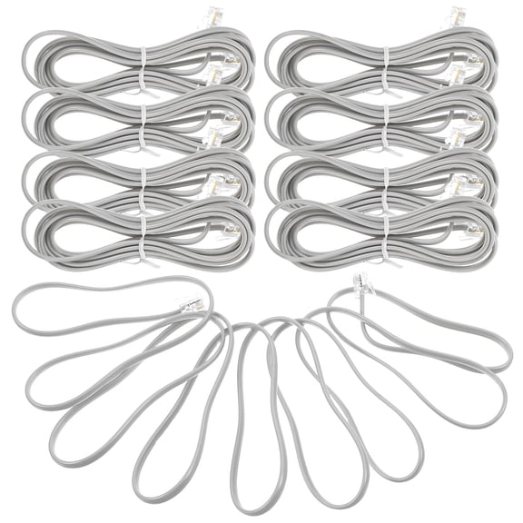 WESIEVYA 10Pcs PVC Phone Cord Replacement Cable with Standard Rj11 Connectors for Reliable Phone Connection