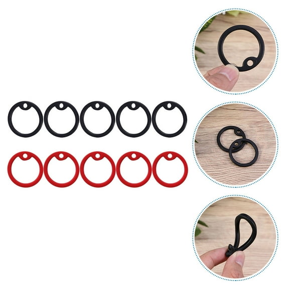 WESIEVYA 10Pcs Silicone Pet Name Tag Accessory Rings for Dog Id Tags in Assorted Colors