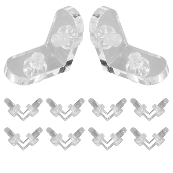 WESIEVYA 10-Pack Small Transparent Acrylic L-Brackets Corner Braces and Wear Resistant for Home and Use
