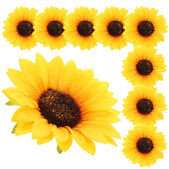 WESIEVYA 10Pcs Silk Cloth Sunflower Applique Easy to Sew Decorative Patches for Clothes