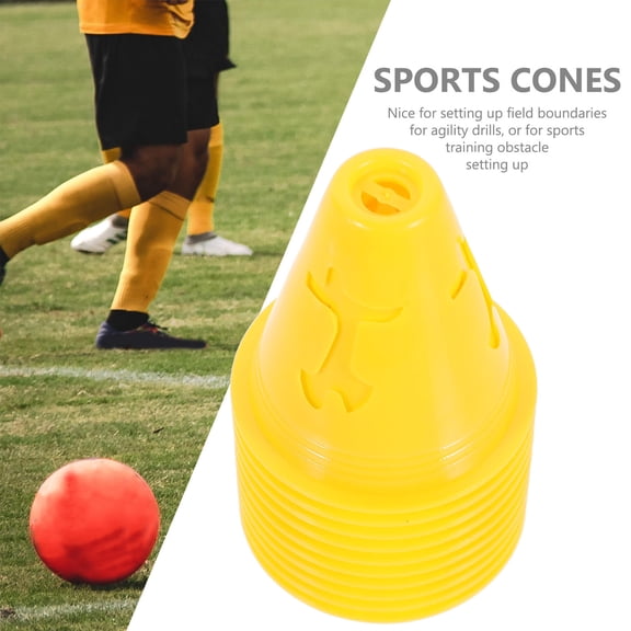 WESIEVYA 10Pcs Sports Cones for Field Boundaries Stable Flat Bottom Agility Training Markers