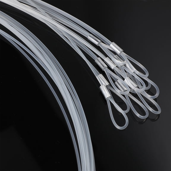 WESIEVYA 12Pcs Clear Wire for Hanging Decorations Plated Silver Nylon Rope Seamless and Durable Cord