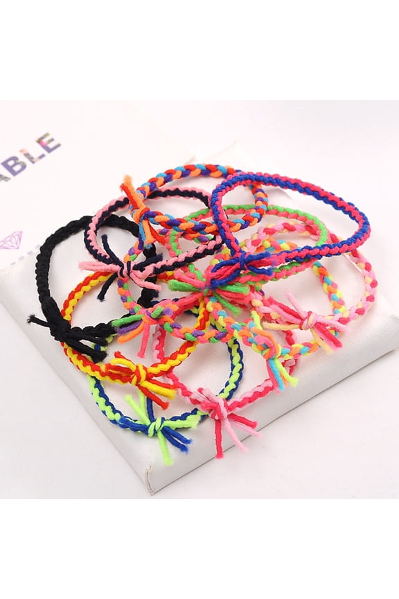 12Pcs Elastic Braided Hair Tie Soft Ropes Ponytail Holder for Women Suitable for Sports Activities