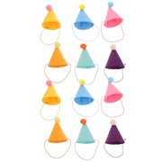 WESIEVYA 12Pcs Animal Birthday Hats for Dogs Cats and Small Pets Assorted Colors Comfortable Fit