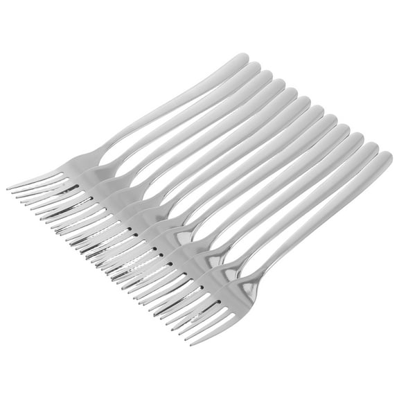 WESIEVYA 12Pcs Plated Silver Stainless Steel Appetizer Forks Set Modern Design Dishwasher Safe