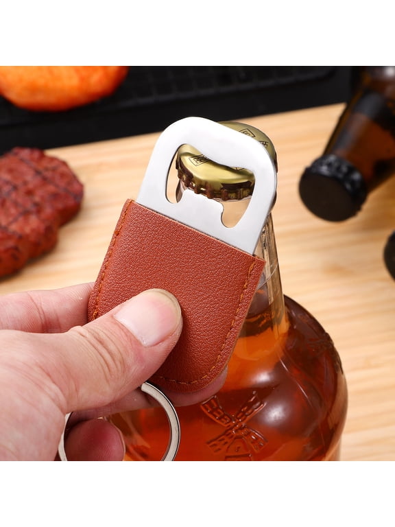 12Pcs Elegant Stainless Steel Bottle Cap Remover Keychain for Party and Home Use