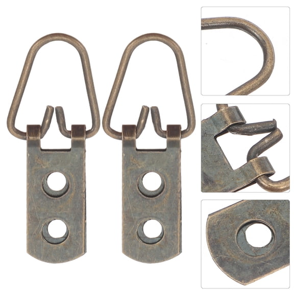 WESIEVYA 15Pcs Heavy Duty Picture Frame Hanging Hardware with Double Hole Snap Hooks in Light Brown