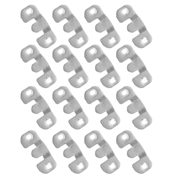 WESIEVYA 16Pcs Keyhole Brackets Stainless Steel Plated Silver Metal Picture Frame and Mirror Mount Clips