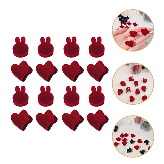 WESIEVYA 16Pcs Red Tiny Hair Clips Durable Claw Clips with Compact Fashion Design for Decoration