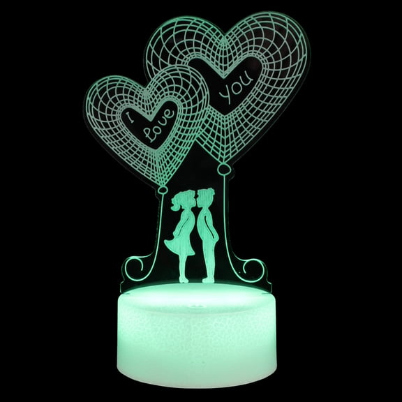 WESIEVYA 1Pc 3D Table Lamp With Acrylic And Plastic For Bed Side Lamp During Wedding