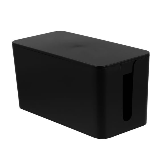 WESIEVYA 1Pc Black Cable Box for Home Use with Hollowed Sides and Easy Access Cover
