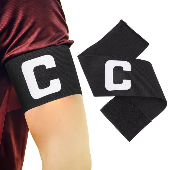 WESIEVYA 1Pc Captain Band for Soccer Black Lightweight Comfortable with Adjustable Size