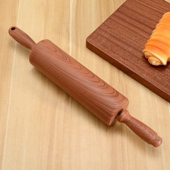 WESIEVYA 1Pc Home Use Brown Non Stick Plastic Rolling Stick for Baking Dumplings and Pastries