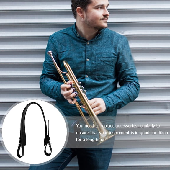 WESIEVYA 1Pc Portable Black Tuba Strap Wear Resistant Adjustable Belt Perfect for Outdoor Party