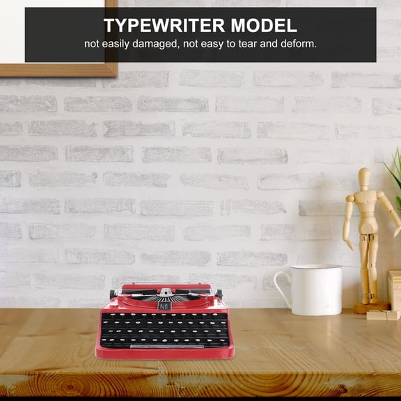 WESIEVYA 1Pc Red Retro Typewriter Iron Art Ornament for TV Cabinet Cafe and Study