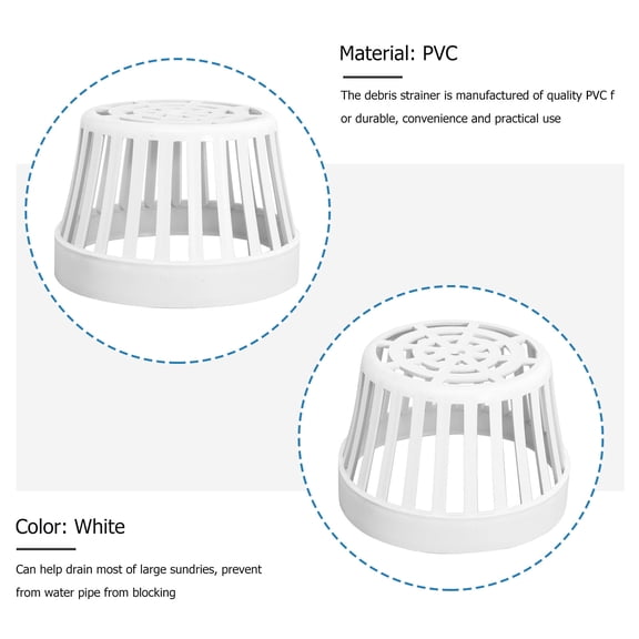 WESIEVYA 1Pc White PVC Roof Gutter Filter for Outdoor Use Preventing Debris and Blockage