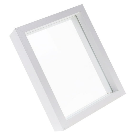 WESIEVYA 1Pcs Flower Press Frame White 8.06x6.52x1.57in Medium Density Fiberboard Glass