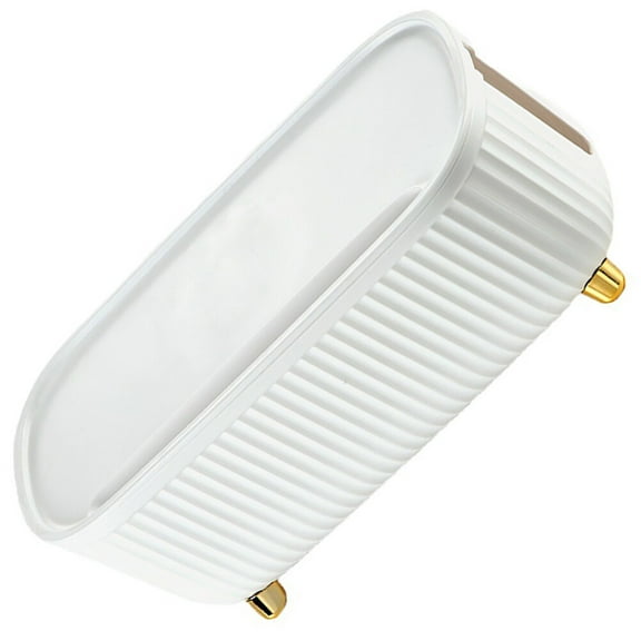 WESIEVYA 1Pcs White Rectangular Wire Storage Box for Home and Office Use