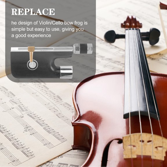 WESIEVYA 1Set Black Violin Bow Frog Replacement Accessory Wear Resistant Violin Instrument Part