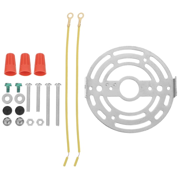 WESIEVYA 1Set Ceiling Fan Mounting Plate Plated Silver with Easy Installation for Round Junction Box Fixtures