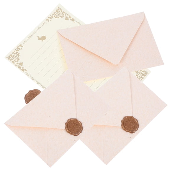 WESIEVYA 1Set Elegant Card Envelopes and Letter Paper Set for Thank You Notes and Banquet Invitations