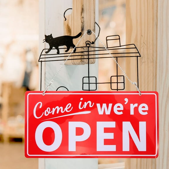 WESIEVYA 1Set Open Closed Business Signs for Store PVC Material Easy Update Assorted Colors