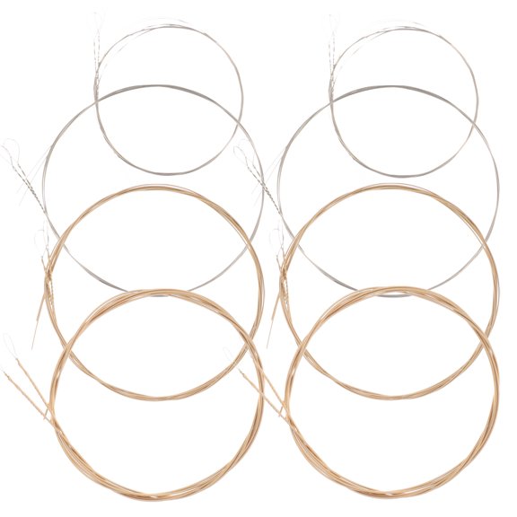 WESIEVYA 1Set Smooth Surface Mandolin Strings Stainless Steel Iron Replacement Golden Color