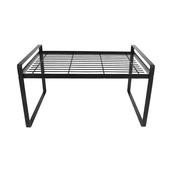 WESIEVYA 1Set Storage Rack Rectangular Black Metal Shelf For Kitchen 11 ...