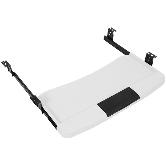 WESIEVYA 1Set White Computer Keyboard Tray Under Desk Slide Keyboard Holder for Office Use
