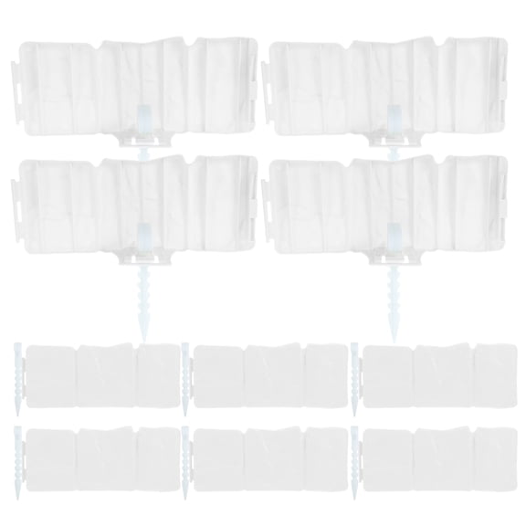 WESIEVYA 1Set White Plastic Garden Edging Strip with Stakes Flexible Lawn and Flower Border