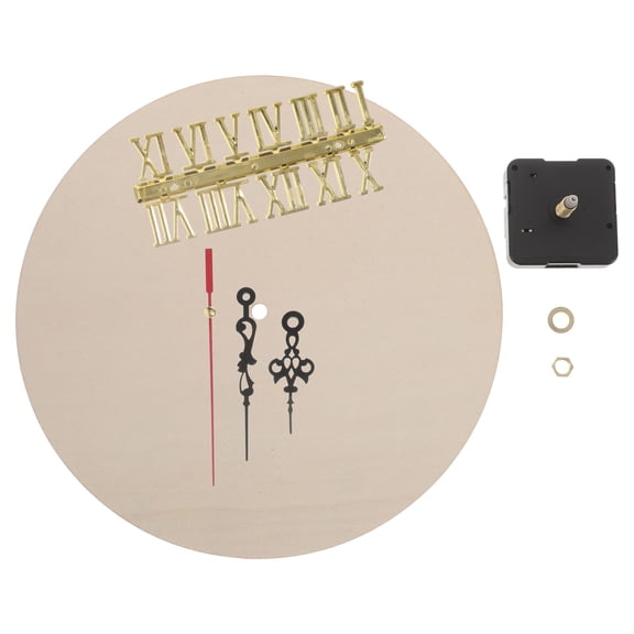 WESIEVYA Wooden Wall Clock Face Round Blank with Easy-to-Assemble Clock Parts Kit for Crafting Projects