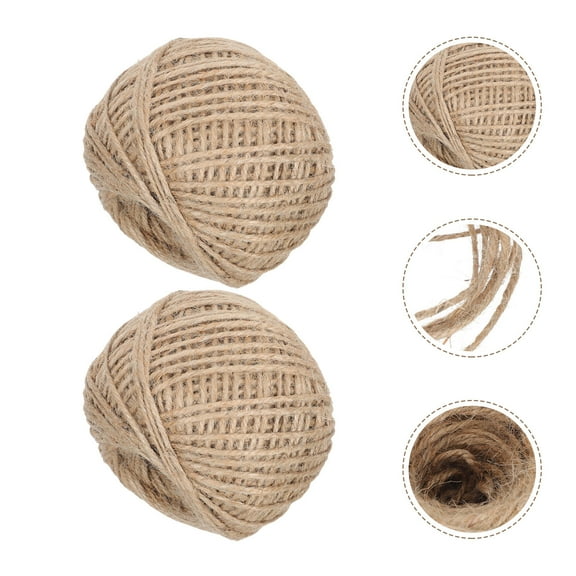 WESIEVYA 2 Rolls Twine String for Cooking Ropes in Brown 393.00X0.12X0.12in 3 Strands