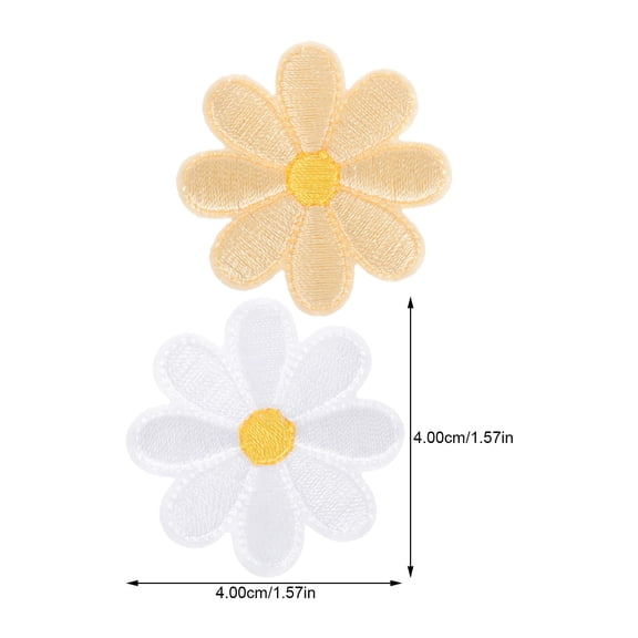 WESIEVYA Daisy Patches Assorted Color Iron on Flower Appliques for Decor 20Pcs