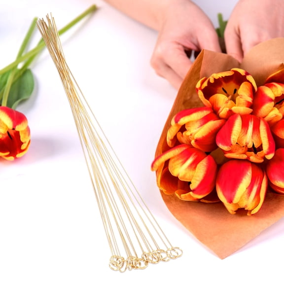 WESIEVYA 20Pcs Golden Bouquet Card Holder Sticks for Table Place Cards and Photos