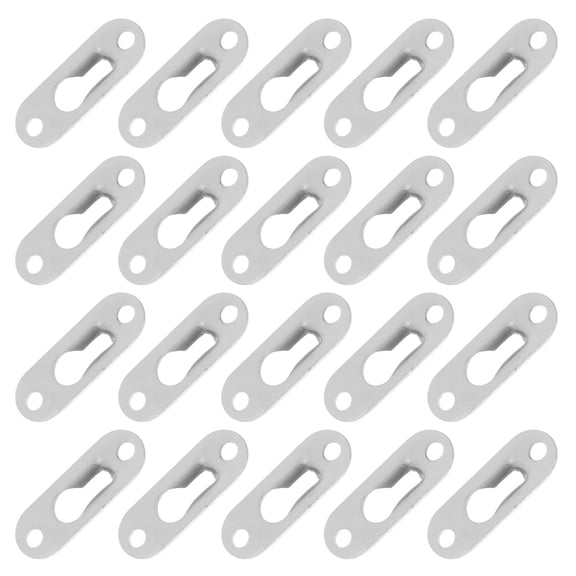 WESIEVYA 20Pcs Multifunctional Plated Silver Iron Keyhole Hangers Heavy Duty Wall Mount Brackets for Home Decor