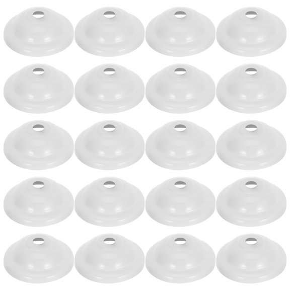 WESIEVYA 20Pcs White Metal Ceiling Canopy Plate for Home Light Fixture Replacement Parts